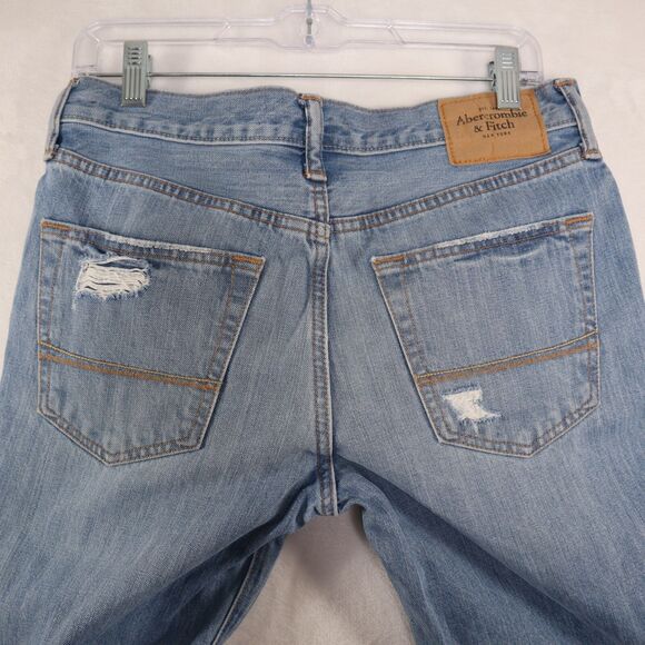 Abercrombie & Fitch Men's Button Fly Distressed Classic Straight Jeans Sz 30x32 - Picture 11 of 15